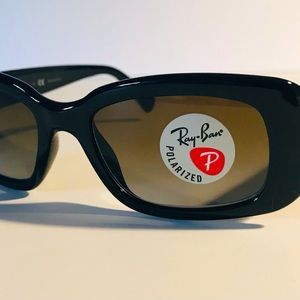 Ray-Ban RB 4122 601/T5 New Women's Black Polarized Sunglasses 50mm with case